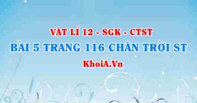 Bài 5 trang 116 Vật lí 12 Chân trời Sáng tạo